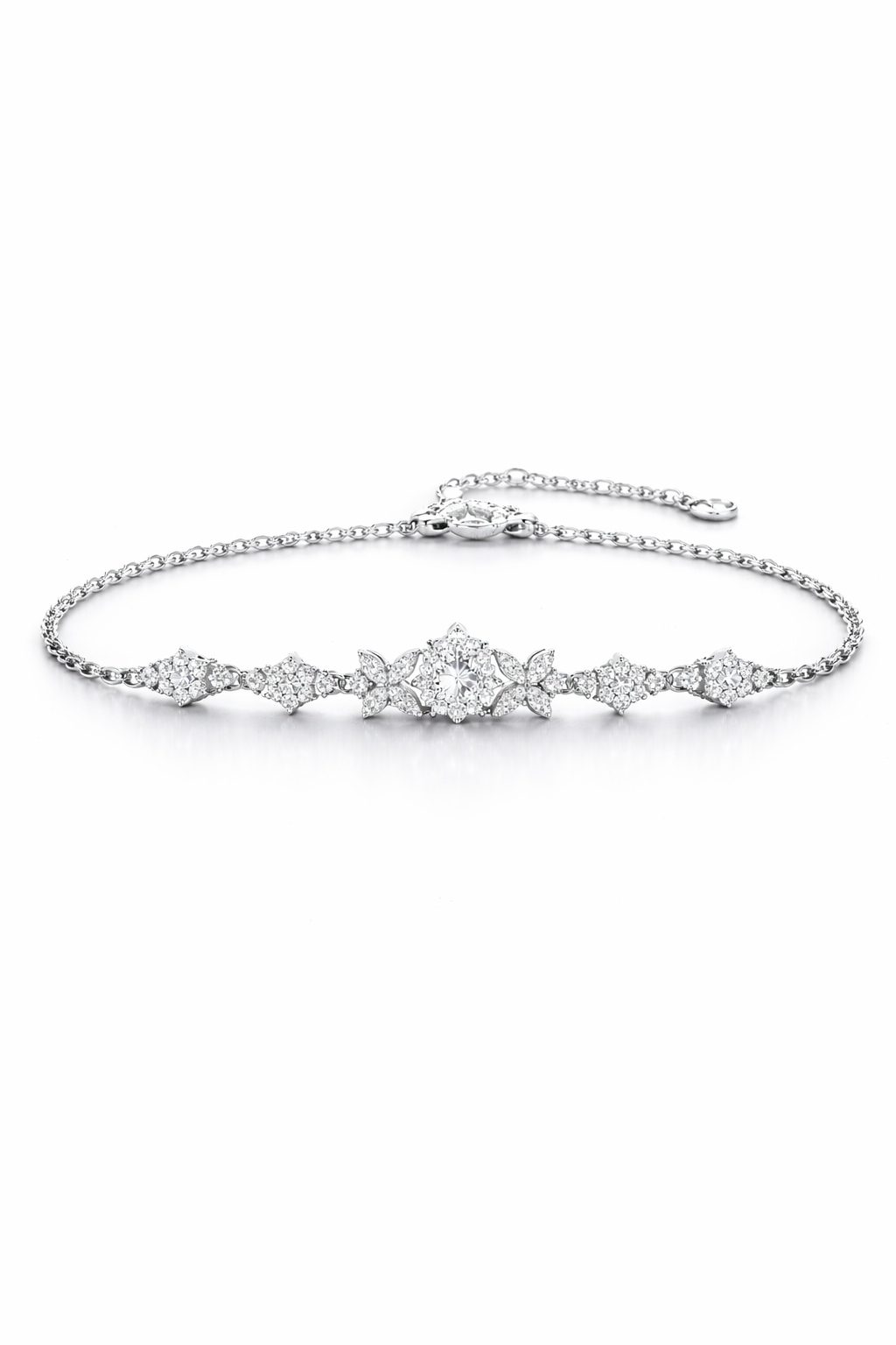 DAZZLING ELING DIVA SILVER NECKLACE AND EARRINGS SET