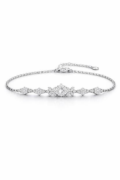 DAZZLING ELING DIVA SILVER NECKLACE AND EARRINGS SET