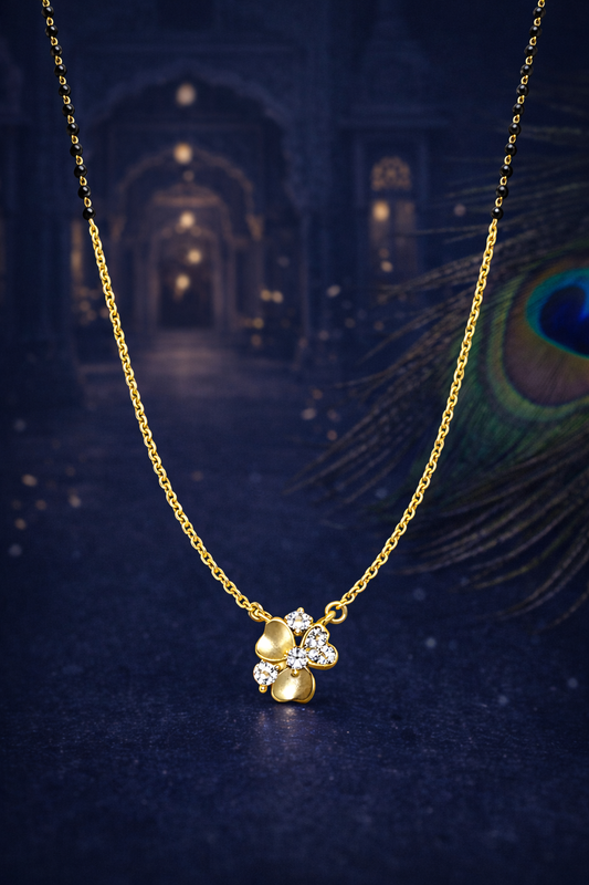 FLORAL SAKSHI GOLD PLATED SILVER MANGALSUTRA