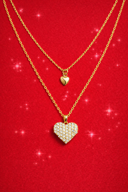 LOVE KNOT -GOLD PLATED LAYERED SILVER NECKLACE