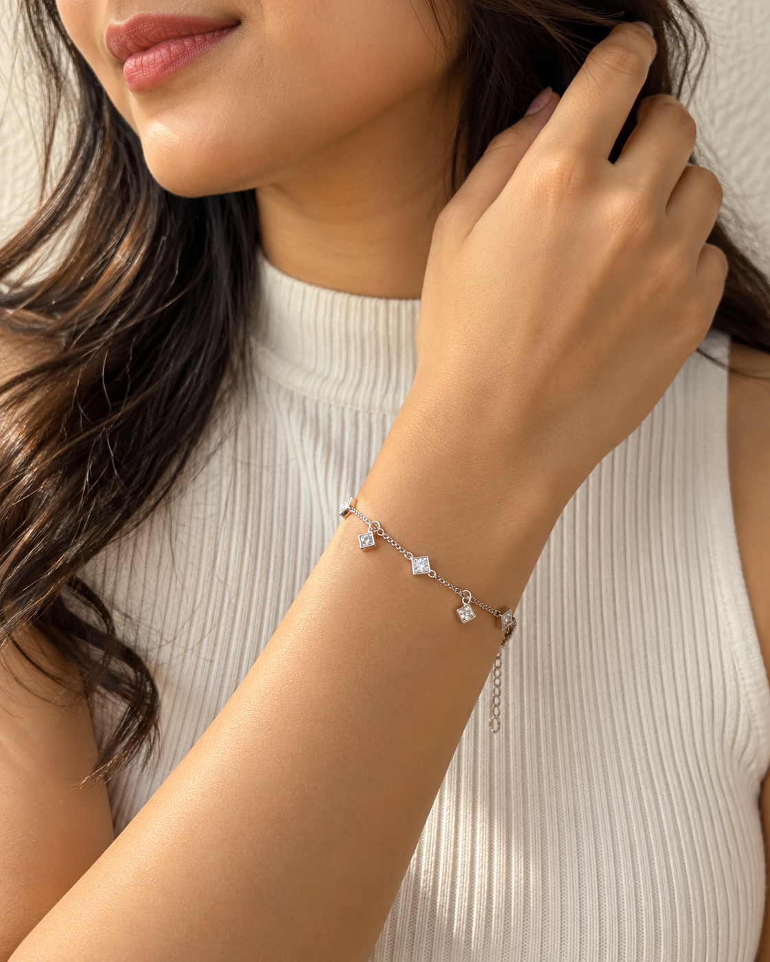 SILVER CUBE BRACELET