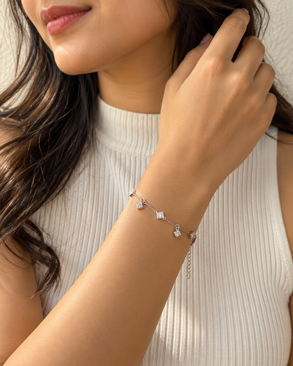 SILVER CUBE BRACELET