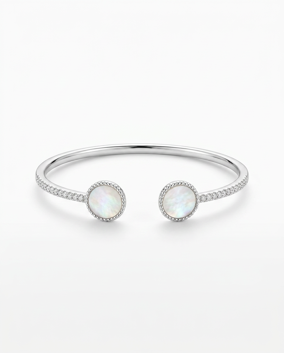 SILVER MOTHER OF PEARL BRACELET