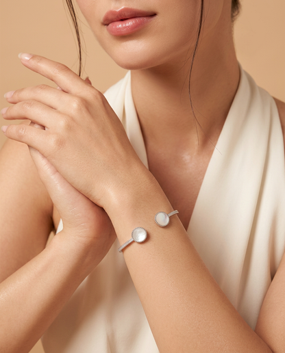 SILVER MOTHER OF PEARL BRACELET