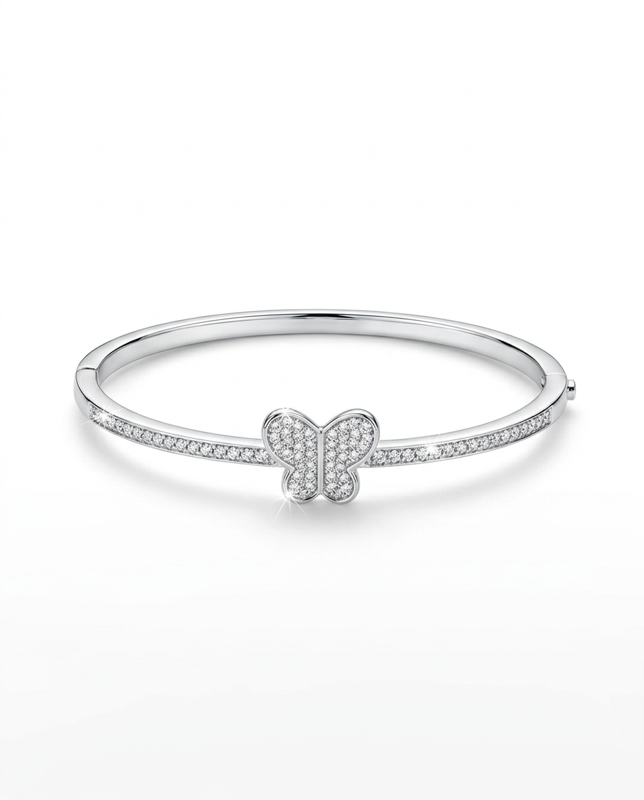 SILVER ZIRCON BUTTERFLY BRACELET