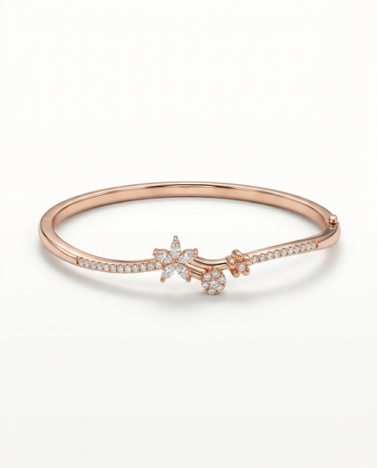 ROSE GOLD FLORAL MAGIC BRACELET MADE OF 92.5 SILVER