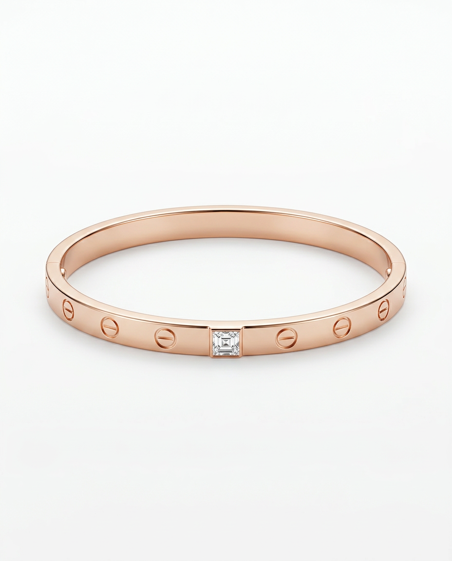 ROSE GOLD CLASSIC BOLD BRACELET MADE OF 92.5 SILVER