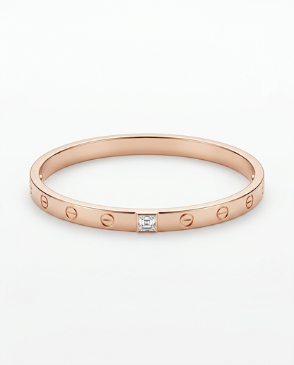 ROSE GOLD CLASSIC BOLD BRACELET MADE OF 92.5 SILVER
