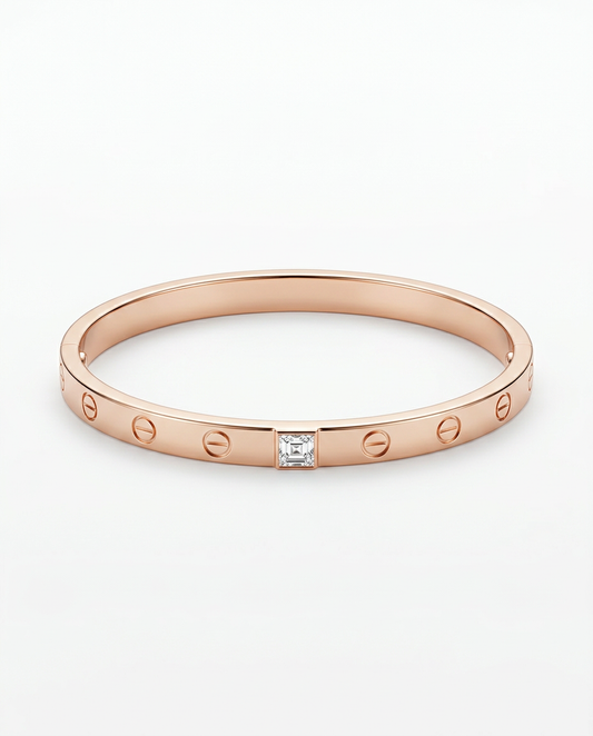 ROSE GOLD CLASSIC BOLD BRACELET MADE OF 92.5 SILVER