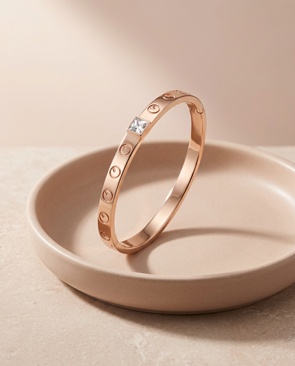 ROSE GOLD CLASSIC BOLD BRACELET MADE OF 92.5 SILVER