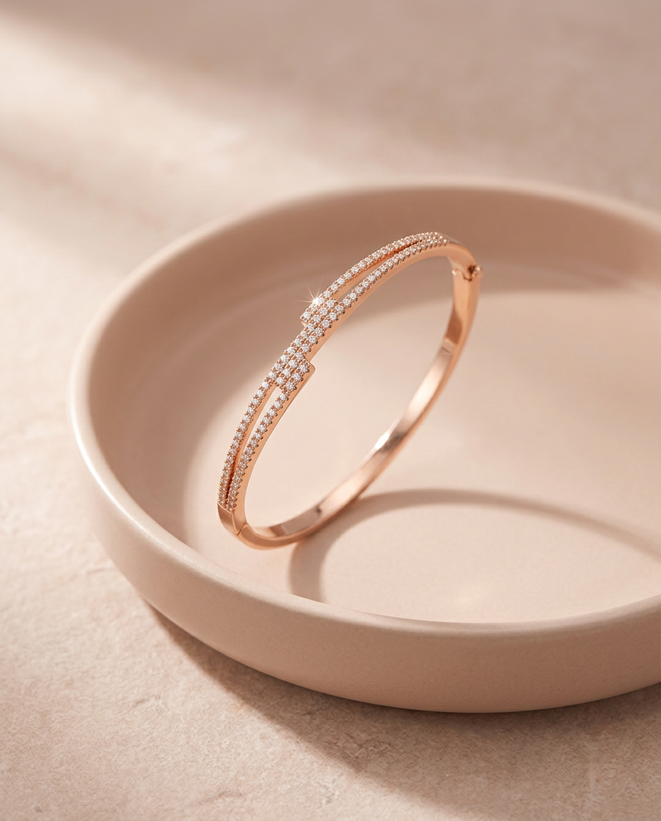 ROSE GOLD FOREVER YOU BRACELET MADE IN 92.5 SILVER