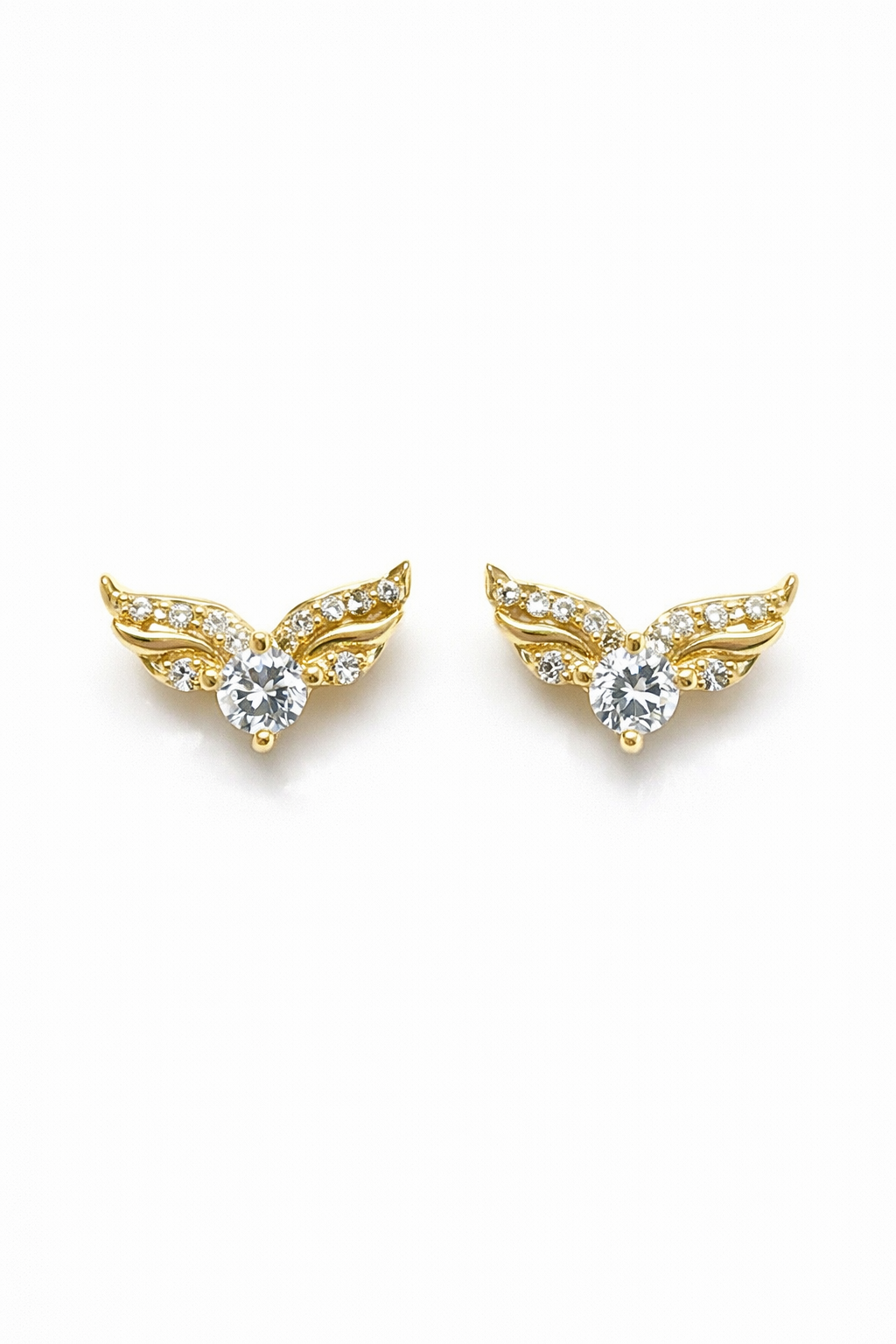 ANGEL WINGS GOLD PLATED SILVER EARRINGS