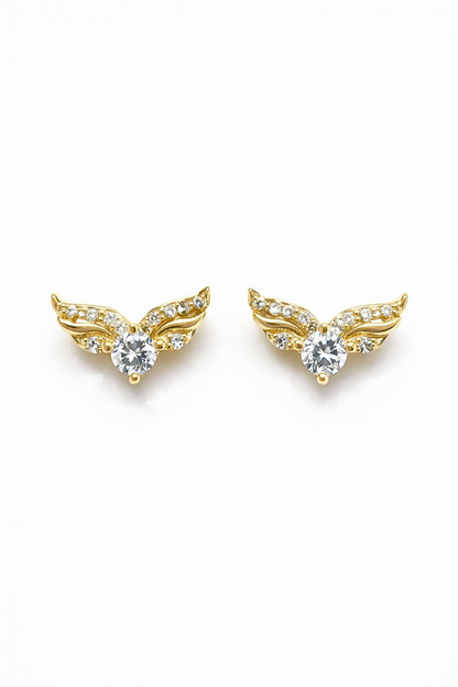 ANGEL WINGS GOLD PLATED SILVER EARRINGS