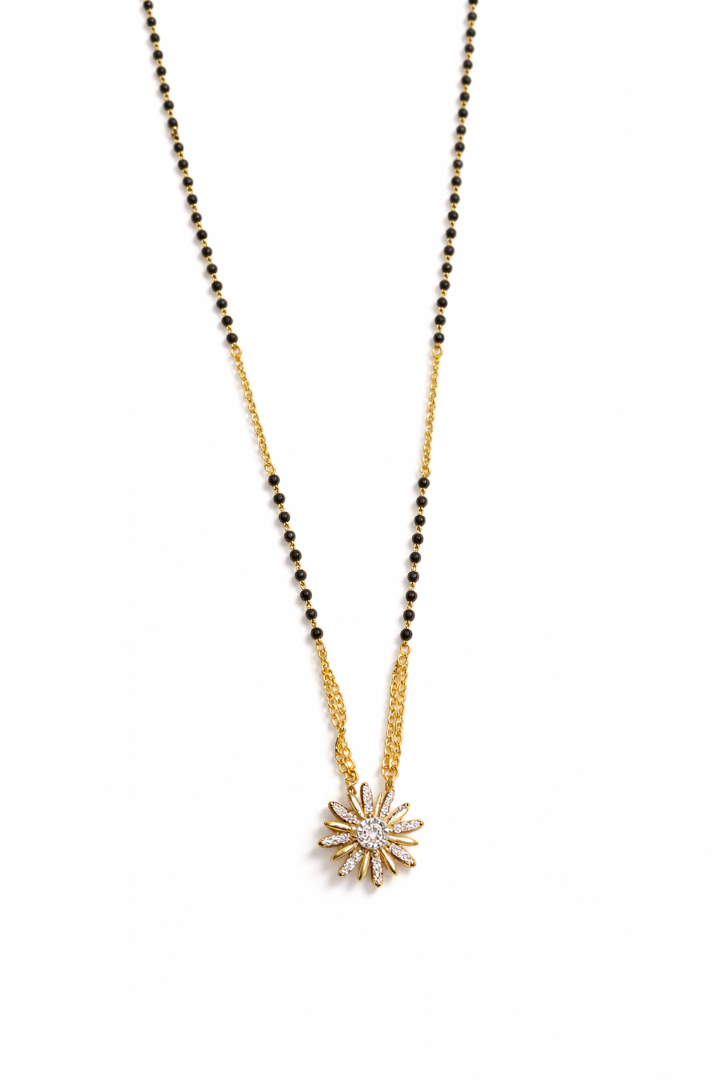 FLOWER DAZZLE GOLD PLATED SILVER MANGALSUTRA