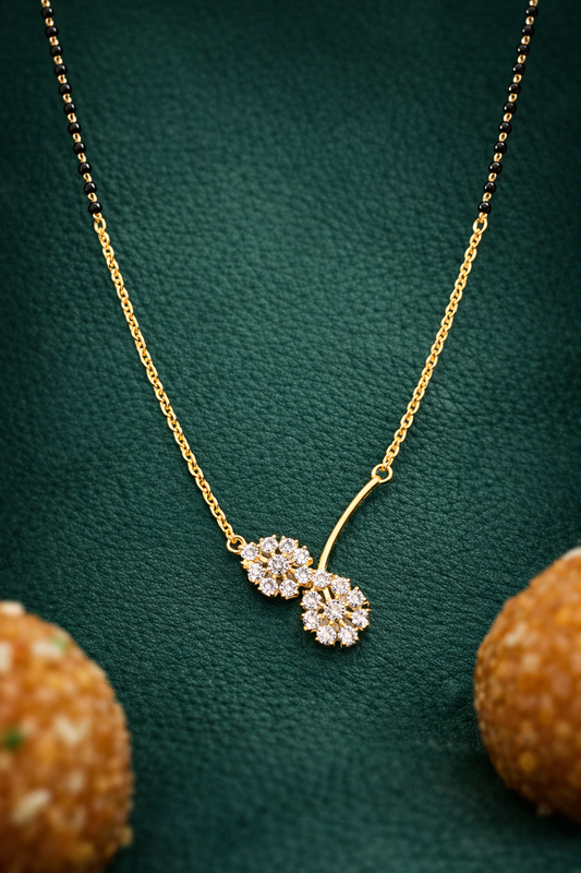 FLORAL BOND GOLD PLATED SILVER MANGALSUTRA