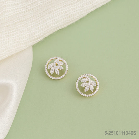 CHANDINI CZ LEAF DESGIN EAR STUDS