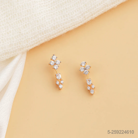 RASHI CZ SOLATIRE DESIGN EAR STUDS
