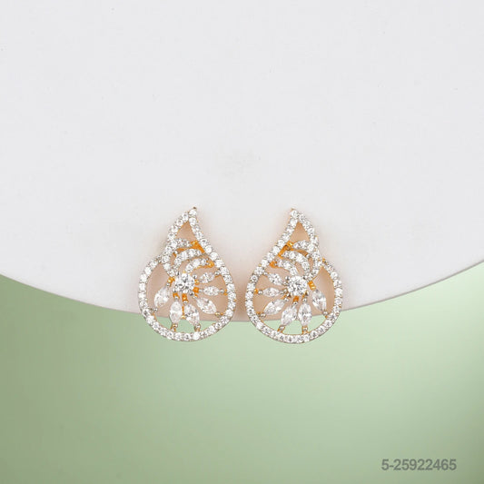 ALISHA CZ FLORAL DESIGN  EAR STUDS