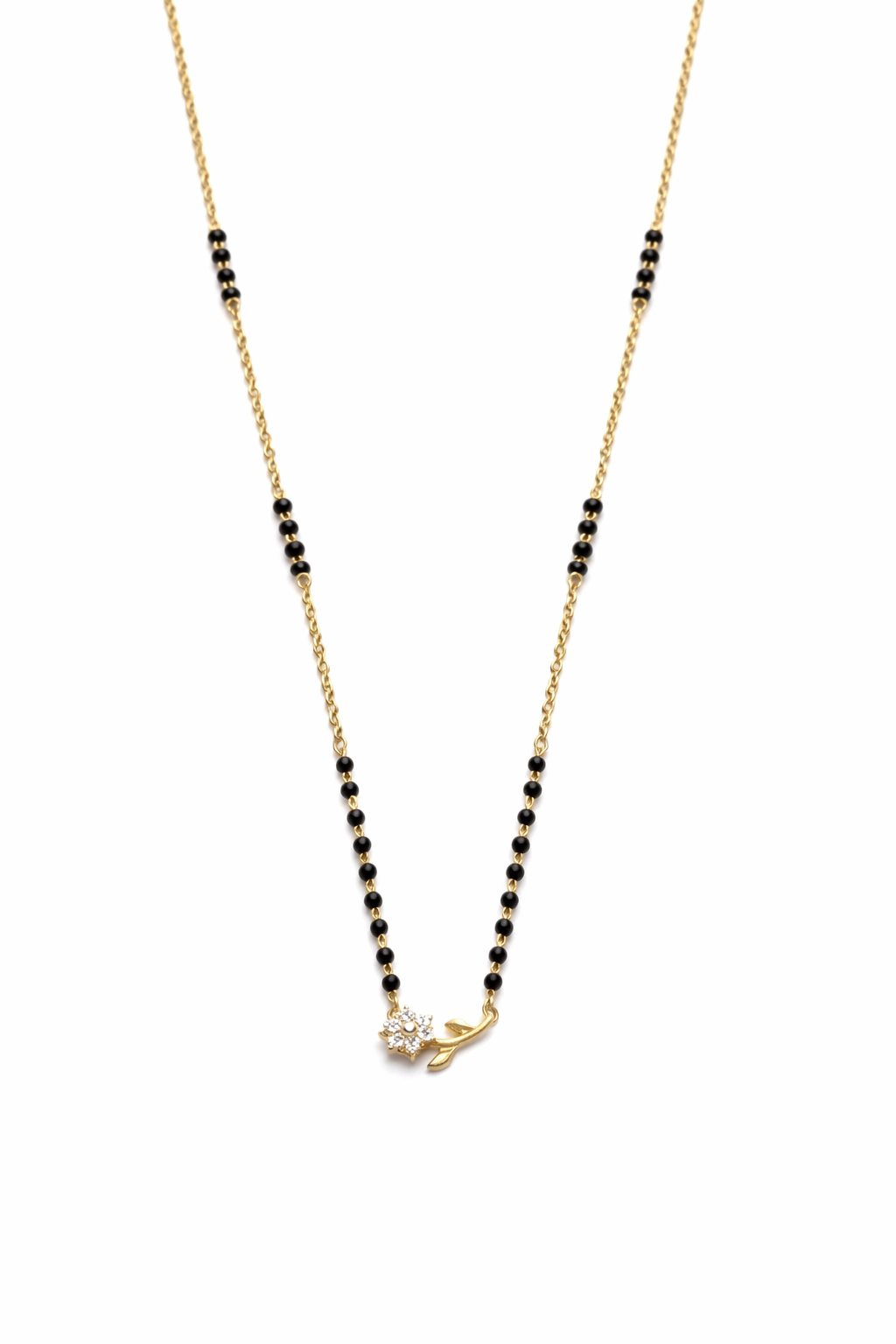 GOLDEN PETAL GOLD PLATING SILVER MANGALSUTRA