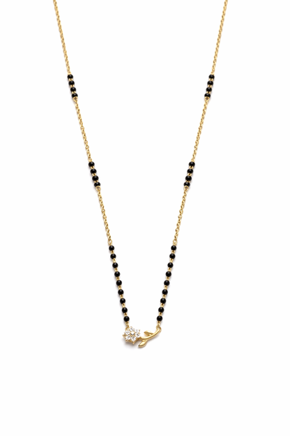 GOLDEN PETAL GOLD PLATING SILVER MANGALSUTRA
