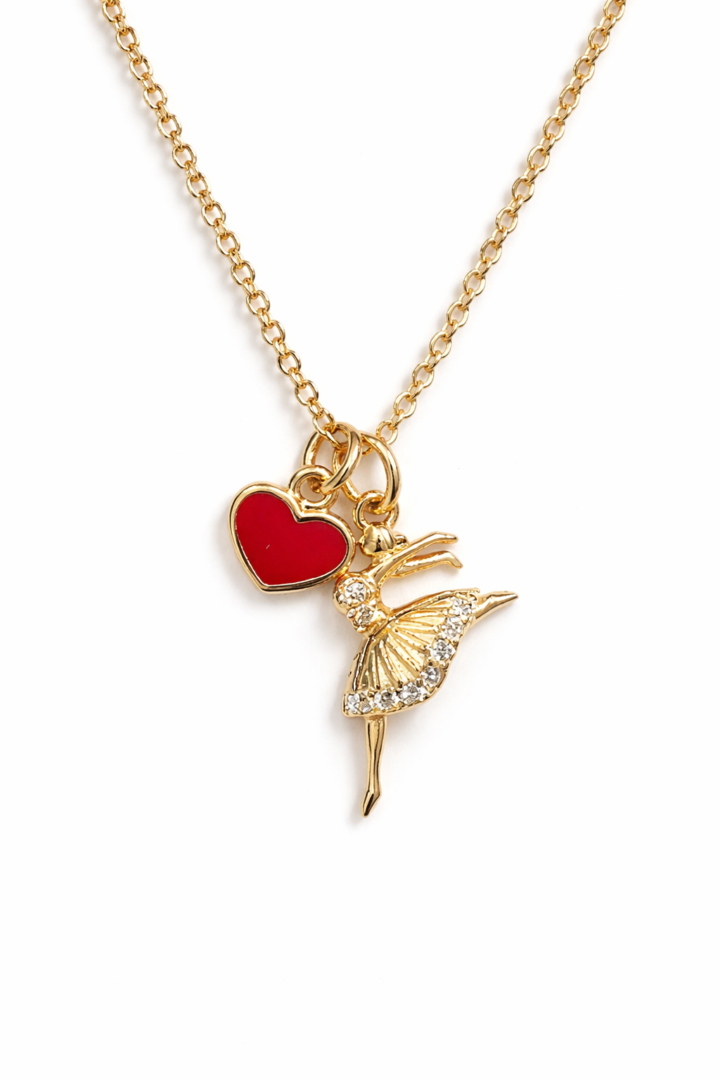 DANCING LOVE GOLD PLATED SILVER NECKLACE