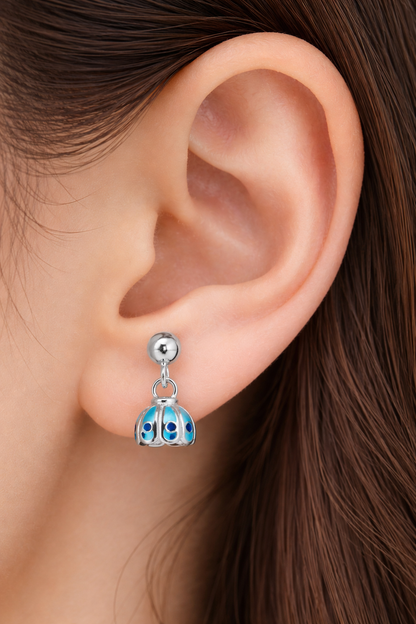 COLOURS OF GREECE ENAMELLED SILVER EARRINGS