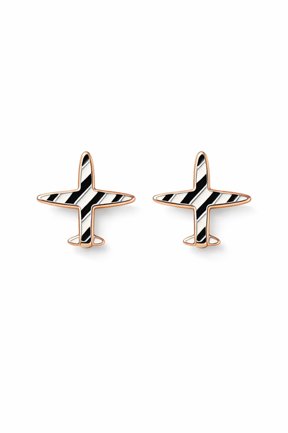 FLY HIGH MINI AEROPLANE SILVER EARRINGS