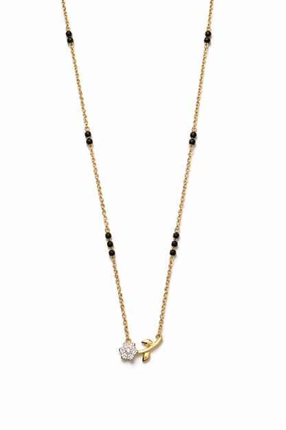 FLORAL PHERA GOLD PLATED SILVER MANGALSUTRA