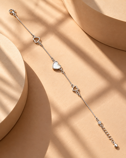 SILVER HEART BRACELET