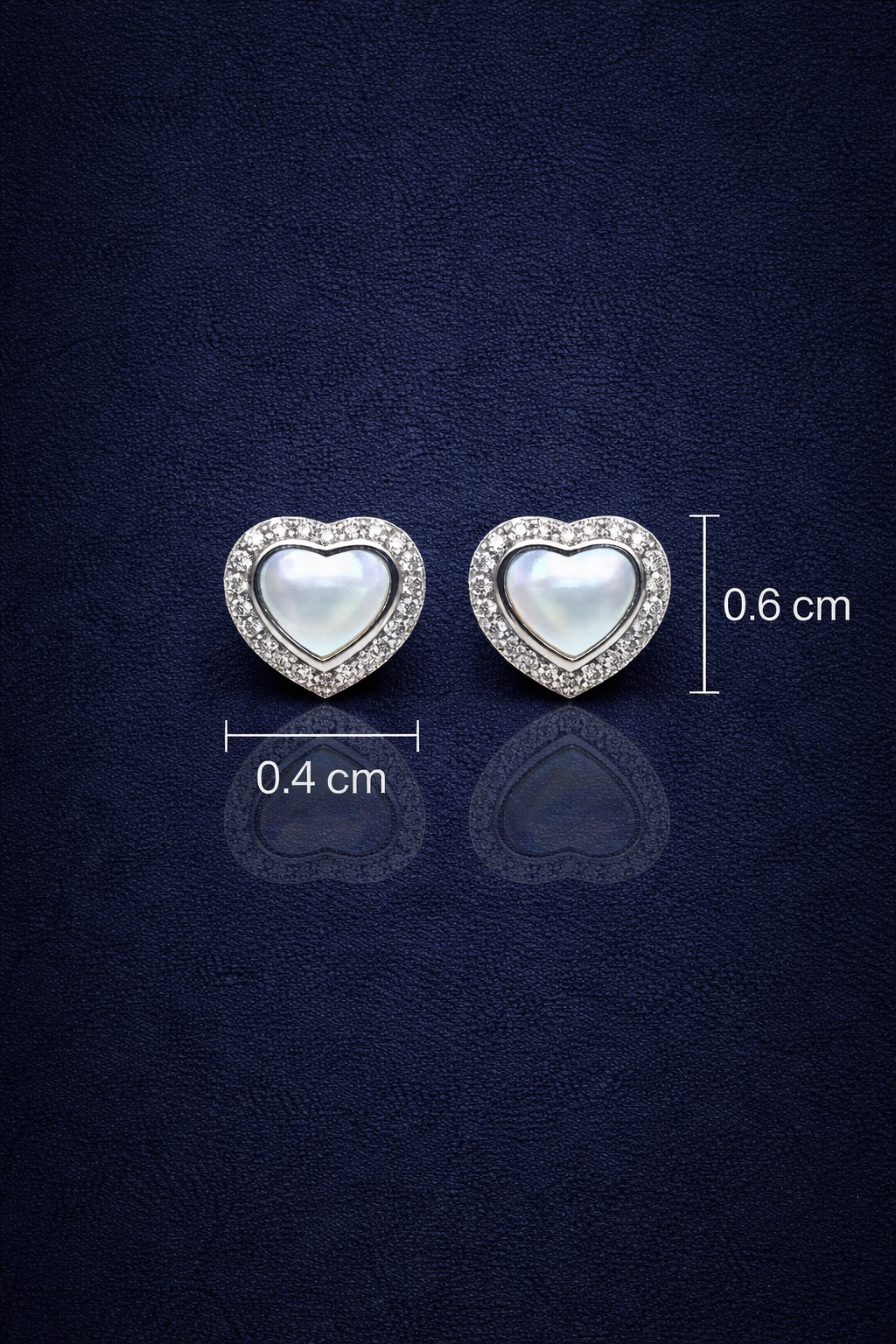 LOVELY GREY COLOURED HEART SHAPED SILVER EARRINGS