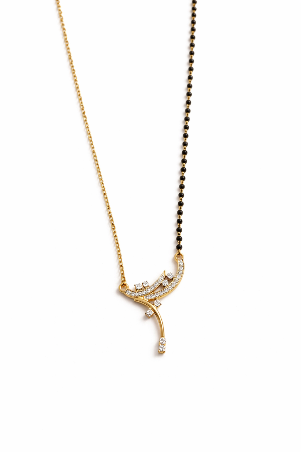 STYLISH SUTRA GOLD PLATED SILVER MANGALSUTRA