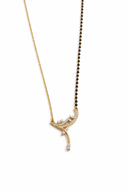 STYLISH SUTRA GOLD PLATED SILVER MANGALSUTRA