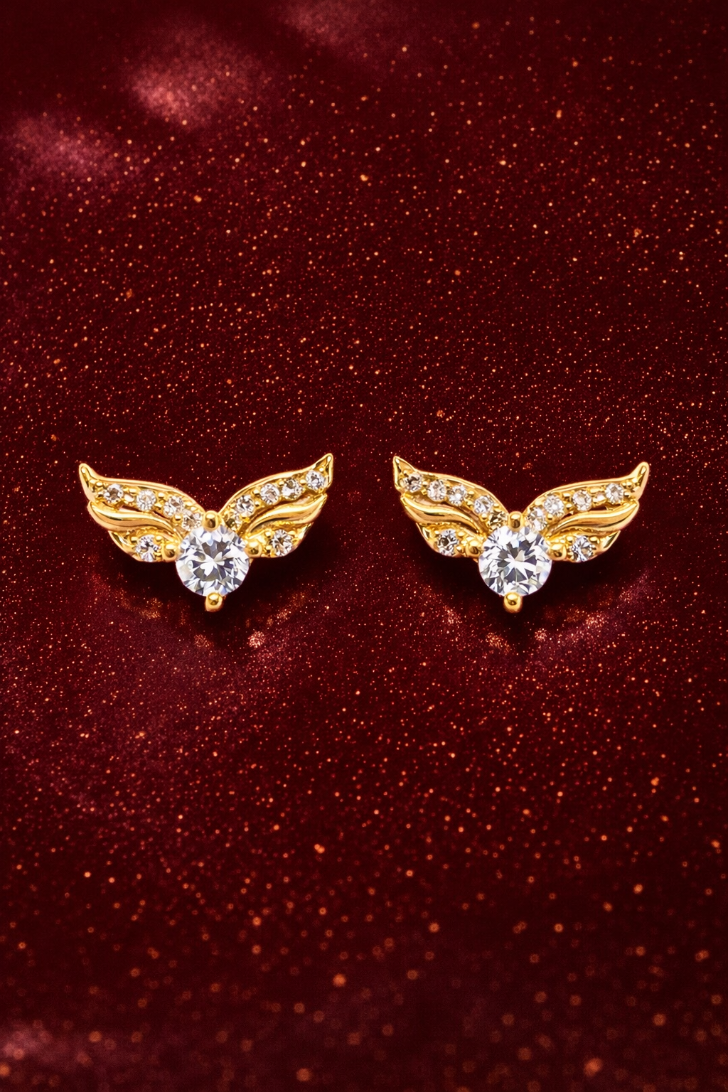 ANGEL WINGS GOLD PLATED SILVER EARRINGS