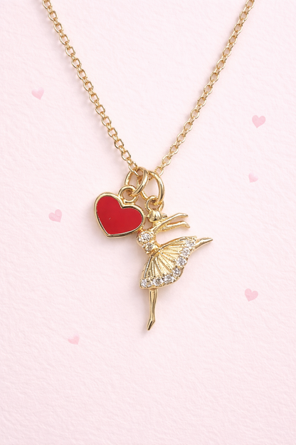 DANCING LOVE GOLD PLATED SILVER NECKLACE