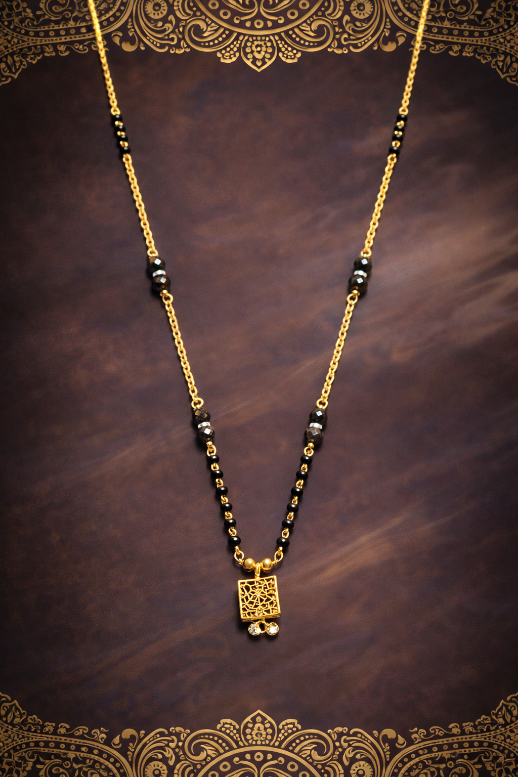 GOLDEN SHINE GOLD PLATED SILVER MANGALSUTRA
