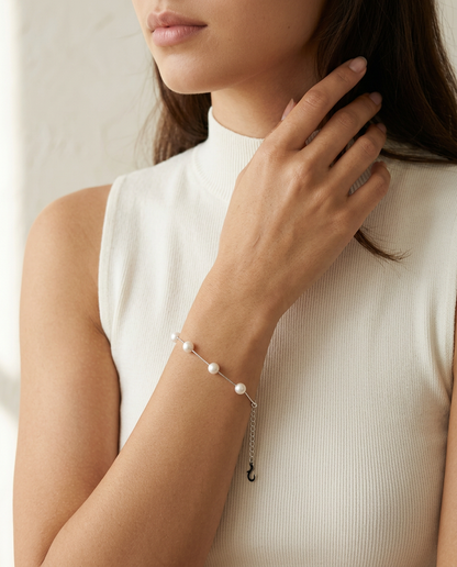 SILVER PEARL BRACELET