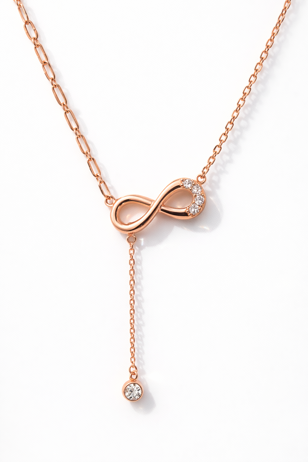 INFINITE LIFE ROSE GOLD PLATED SILVER NECKLACE