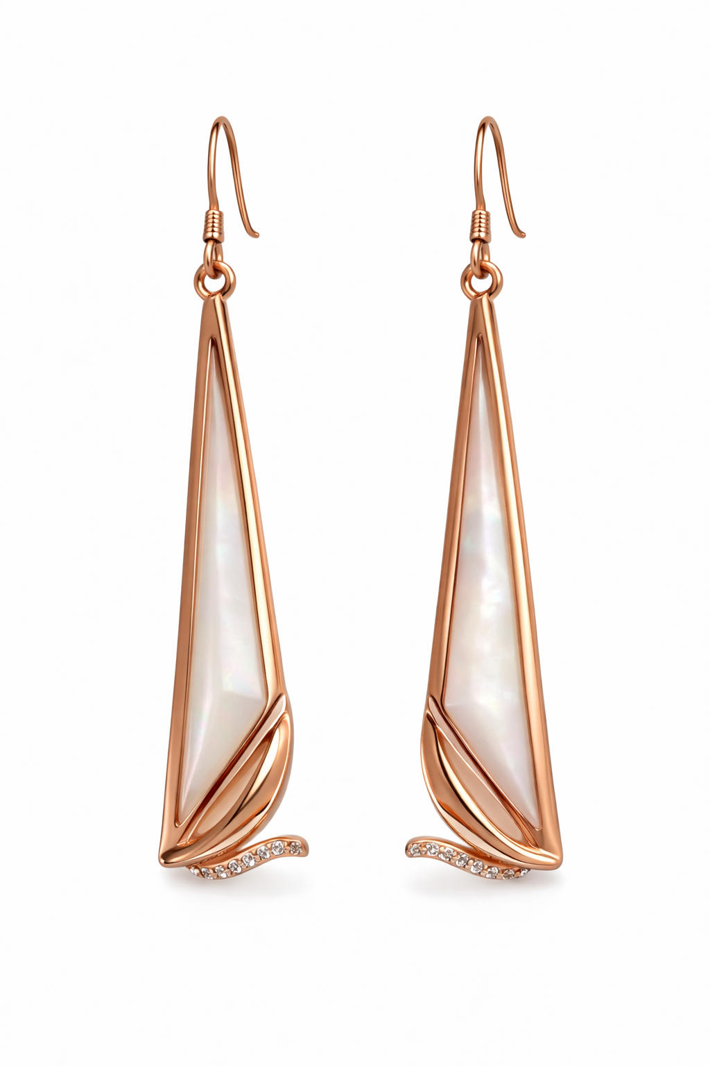 GEO CHARM ROSE GOLD PLATED SILVER EARRINGS