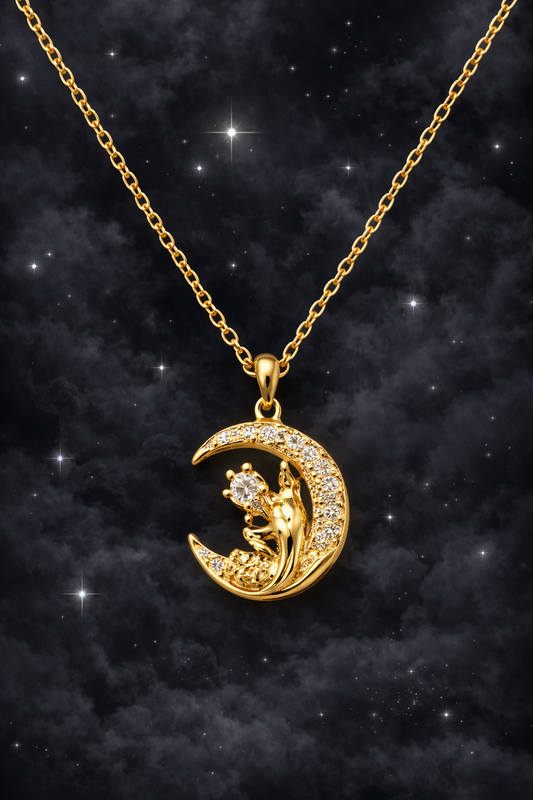 MOONLIT GOLD PLATED SILVER NECKLACE