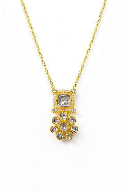 VICTORIAN MOSAIC GOLD PLATED SILVER NECKLACE