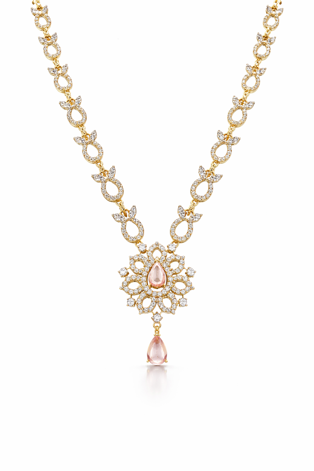 LOTUS PINK GOLD PLATED SILVER NECKLACE