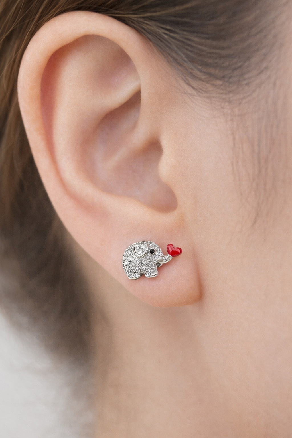 ELEPHANT LOVE SILVER EARRINGS