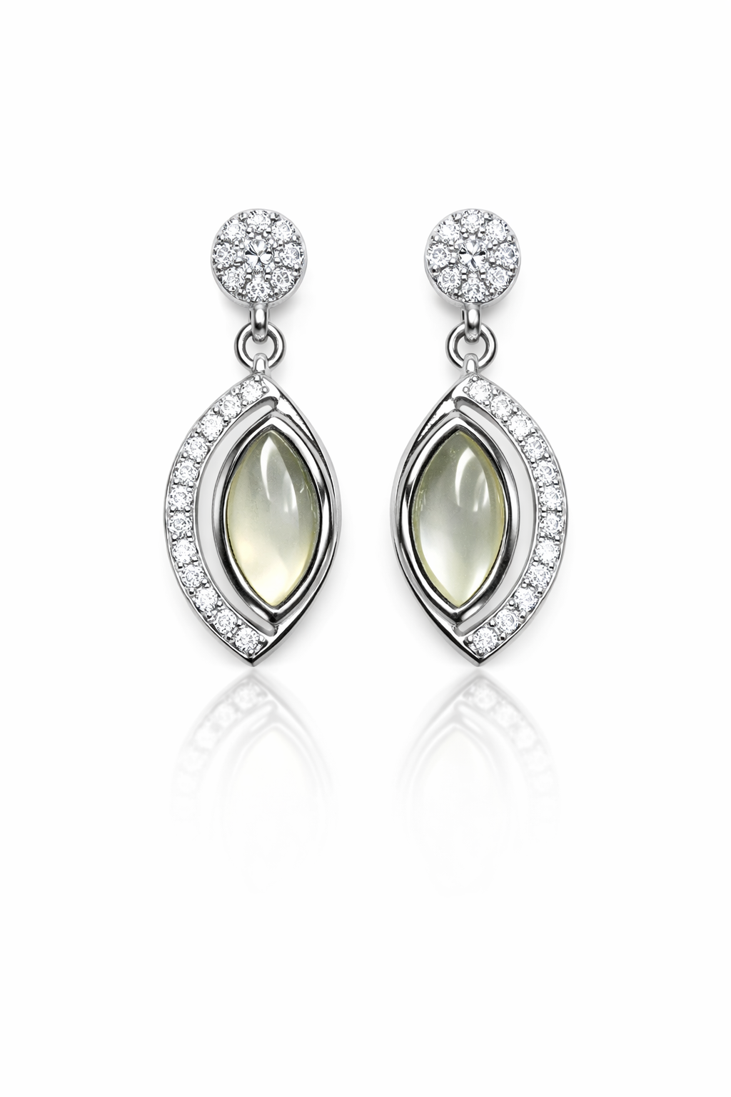 MISTY GREY SILVER EARRINGS WITH CZ STONES