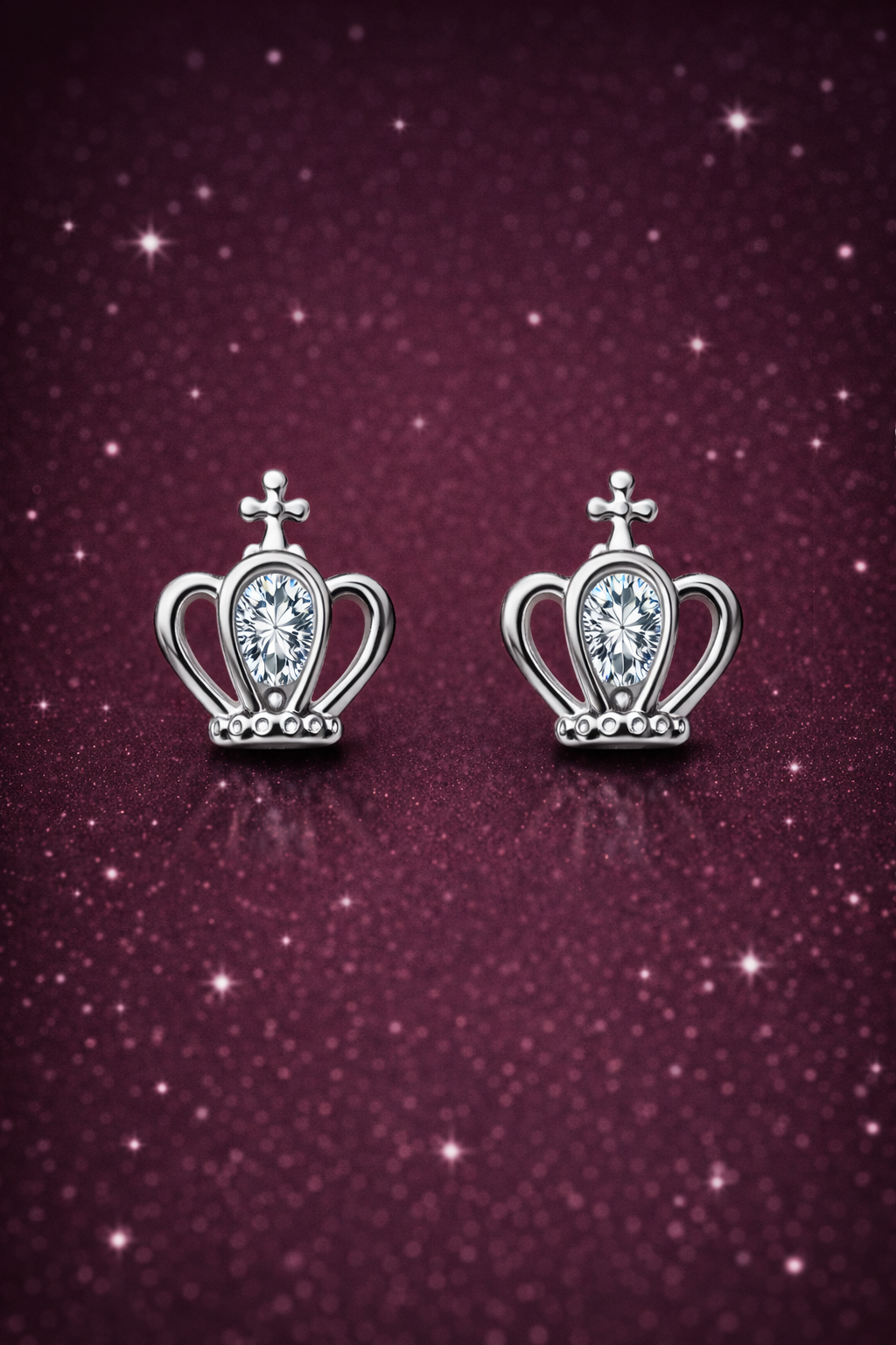 YOUR MAJESTY SILVER EARRINGS WITH CZ STONE