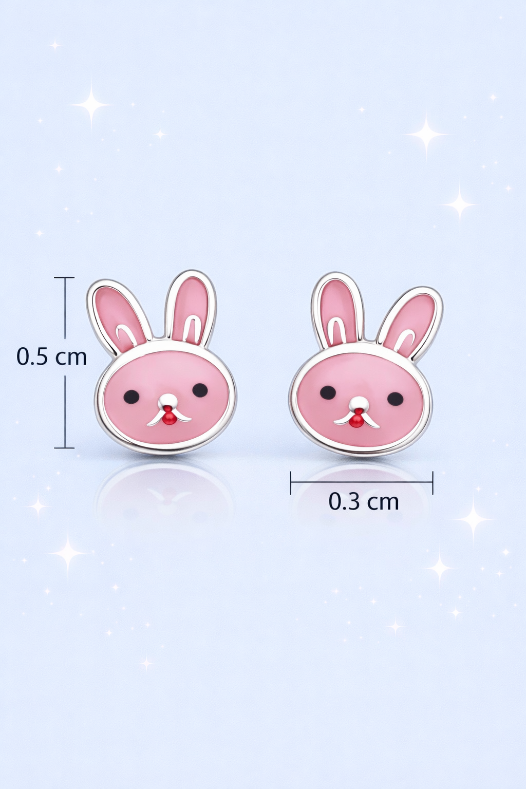 PINK BUNNY SILVER EARRINGS