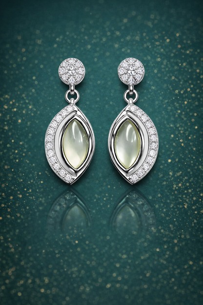 MISTY GREY SILVER EARRINGS WITH CZ STONES