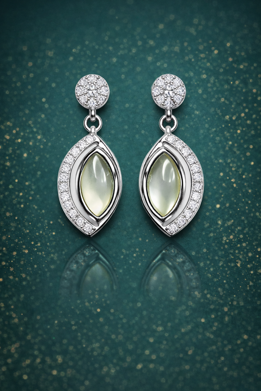 MISTY GREY SILVER EARRINGS WITH CZ STONES