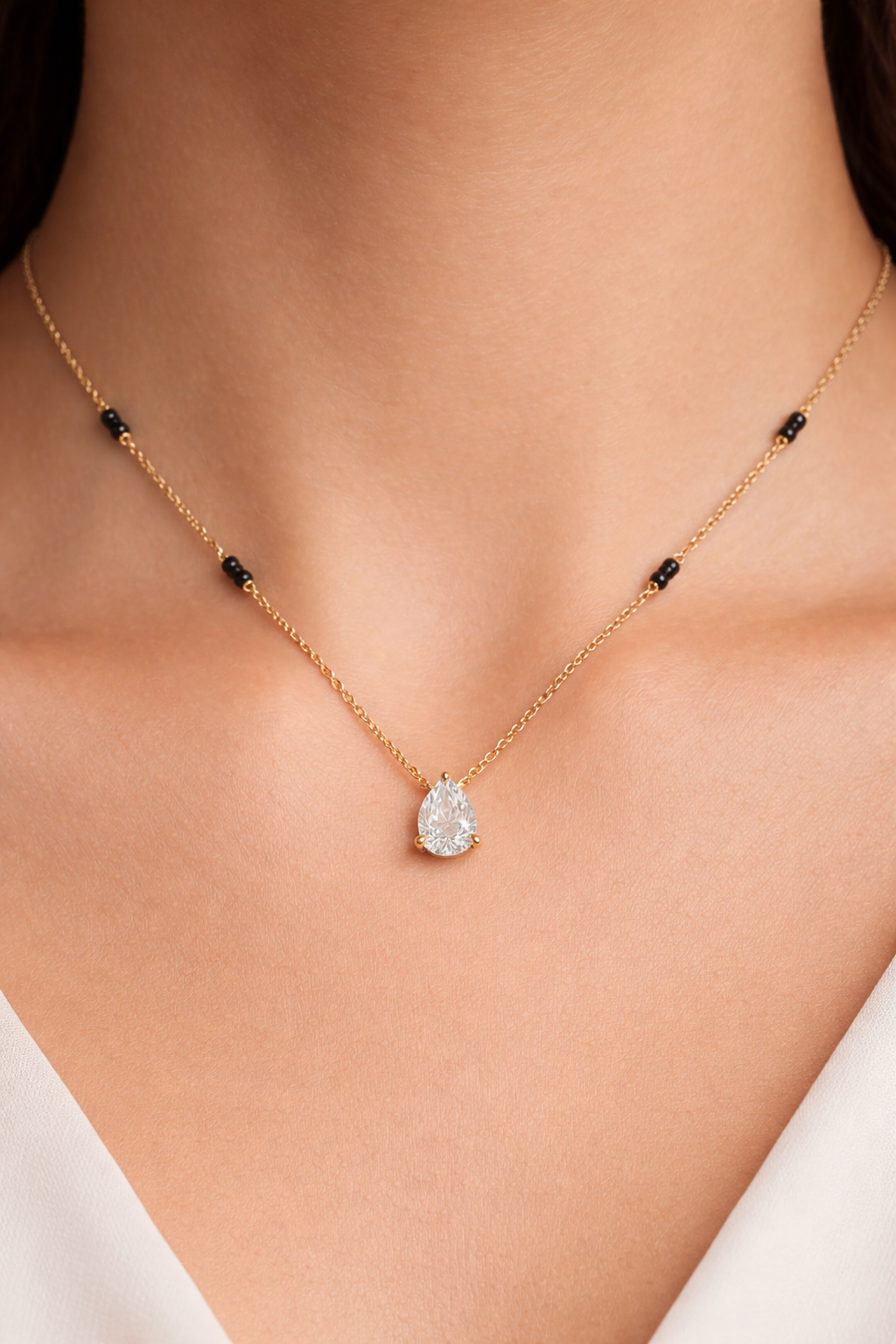 BRIGHT STAR GOLD PLATED SILVER MANGALSUTRA