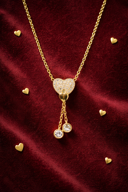 HEARTBEAT GLIMMER GOLD PLATED SILVER NECKLACE