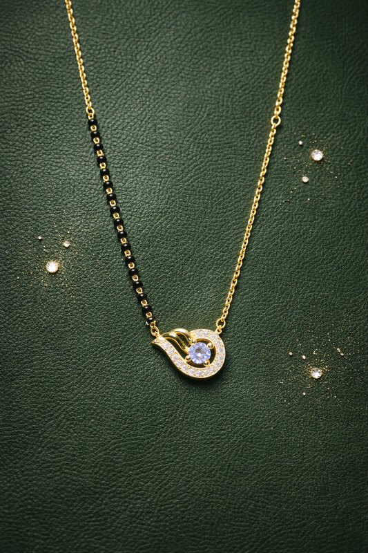 MODERN LOVE GOLD PLATED SILVER MANGALSUTRA